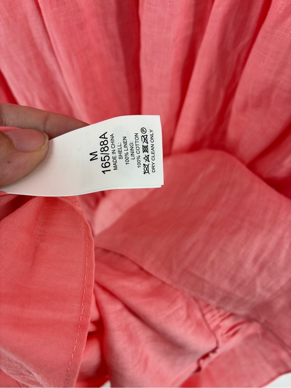 Kate Spade 100% Linen Women's Pink Puff-Sleeve Tiered Maxi Dress - Picture 5 of 10